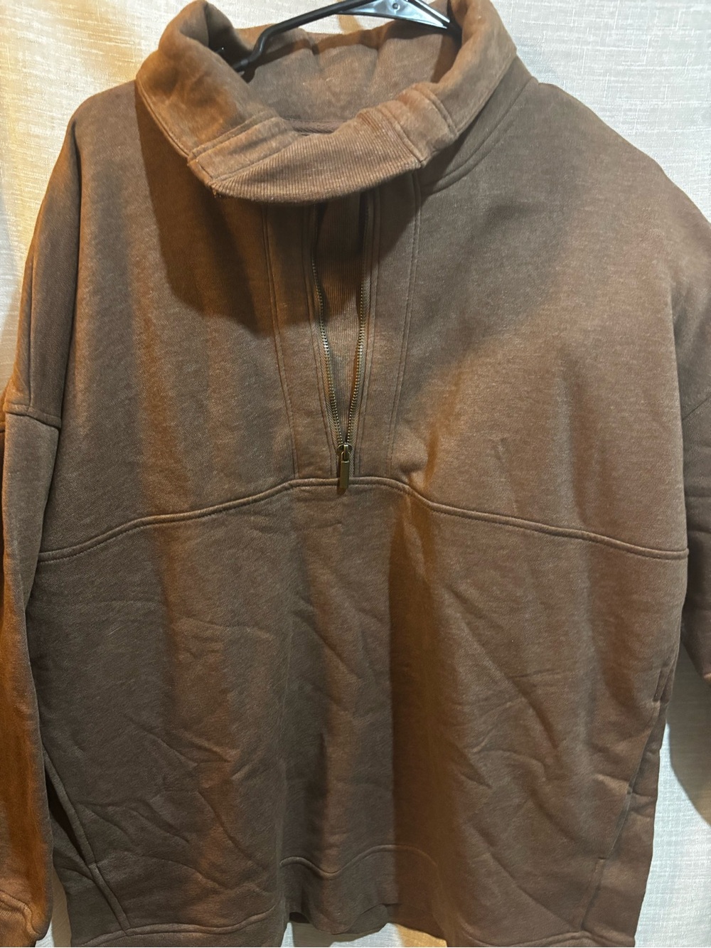 Old Navy Brown Half-Zip Funnel Neck Pullover